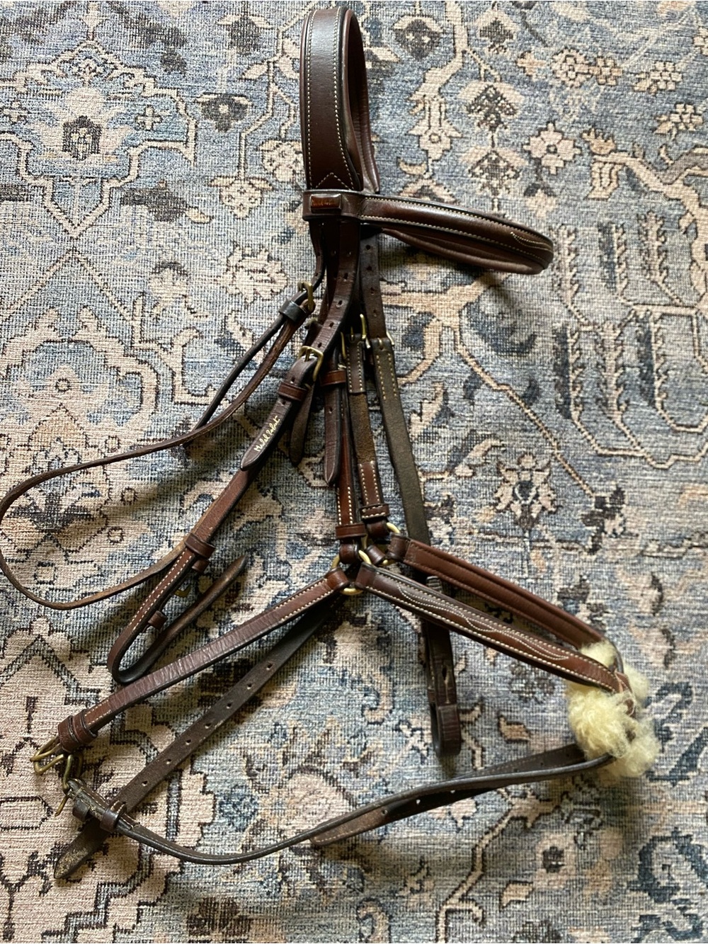 Michel robert Brown Leather Bridle with Brass Hardware